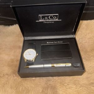 L & Co Timepieces - Watch, Pen, Business Card Holder - NEW